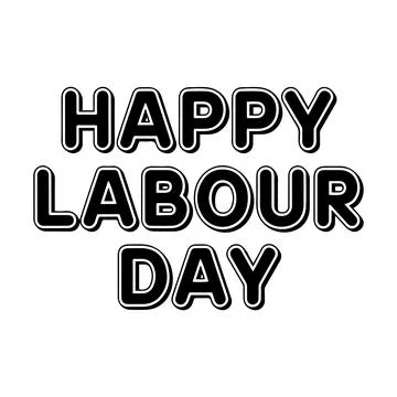 Happy Labour Day Text Graphic Design Stock Illustration