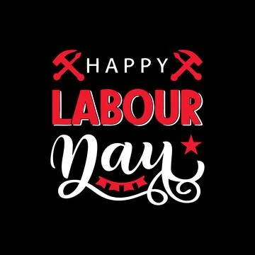 Happy labour day typography vector art for Labour day Stock Illustration
