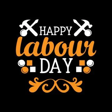Happy labour day typography vector art for Labour day Stock Illustration