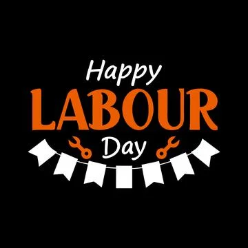 Happy labour day typography vector art for Labour day Stock Illustration