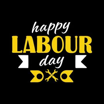 Happy labour day typography vector art for Labour day Stock Illustration