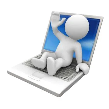 Happy laptop Stock Illustration