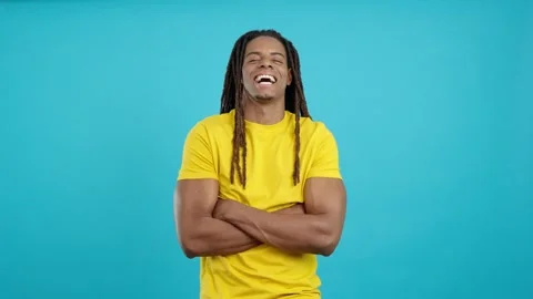 Happy latin man smiling at the camera Stock Footage 243558862