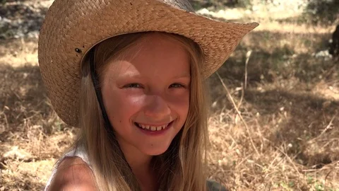 Happy Laughing Child Face Closeup, Little Girl Portrait Smiling at Camera 4K Stock Footage