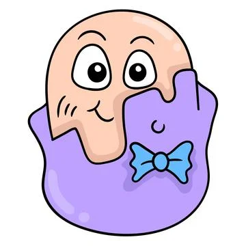 Happy laughing face egg, doodle icon drawing Stock Illustration