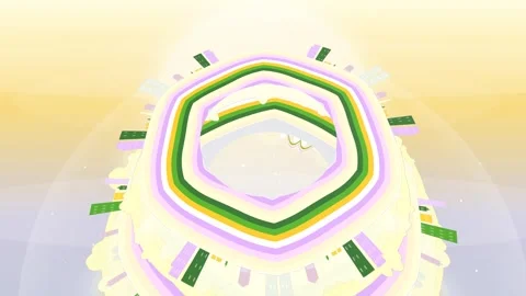 Happy lavender cream floating sky city backdrop mini planet backdrop motion back Vídeos de archivo 337994216