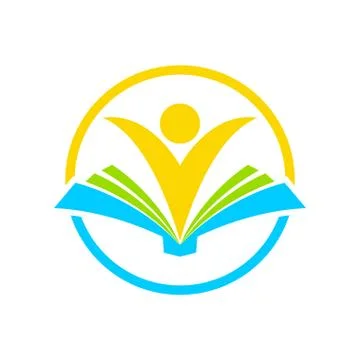 Happy Learning Book Circle Symbol Design Stock Illustration