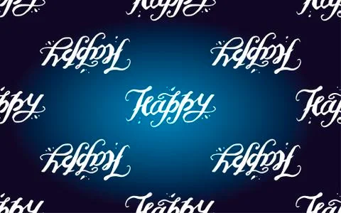 Happy - Lettering Pattern. Hand written Text made in Vector. Texture for card Stock Illustration