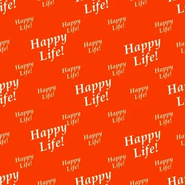 Happy Life Words Pattern 스톡 일러스트
