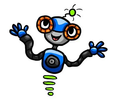 Happy Little Robot Stock Illustration