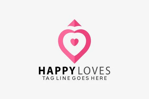 Happy Love Logo Design Vector Illustration Illustrazione stock