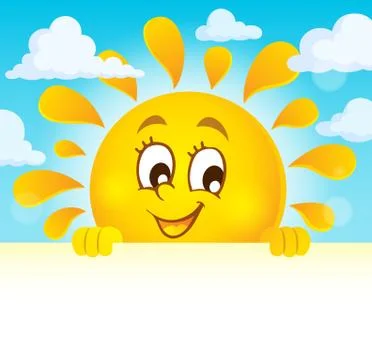 Happy lurking sun theme image Stock Illustration