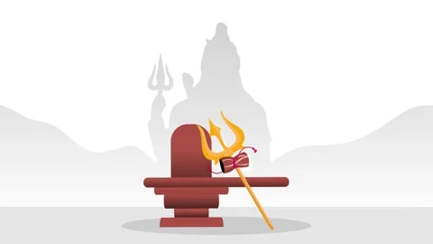 Happy maha shivaratri with trident Stock Footage 341907477