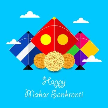 Happy Makar Sankranti Vector bakground Stock Illustration