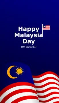 Happy malaysia day flat vector illustration with social media story design Stock Illustration