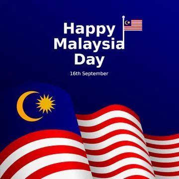Happy malaysia day flat vector poster design Stock Illustration
