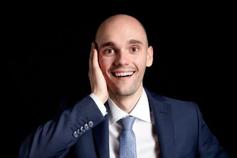 Happy Man on Black Foto stock