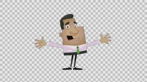 Happy Man Cartoon Stock Footage 56725029