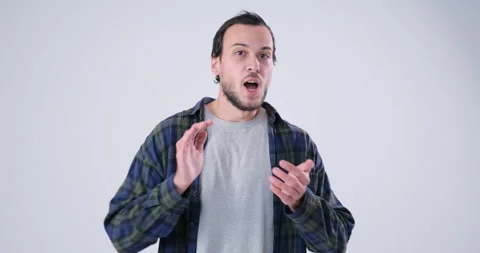 Happy Man clapping hands and encouraging Stock Footage 143943793