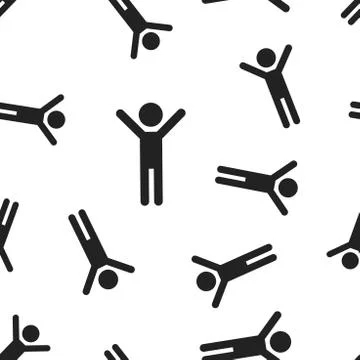 Happy man with hands up seamless pattern background. Business concept vector  스톡 일러스트