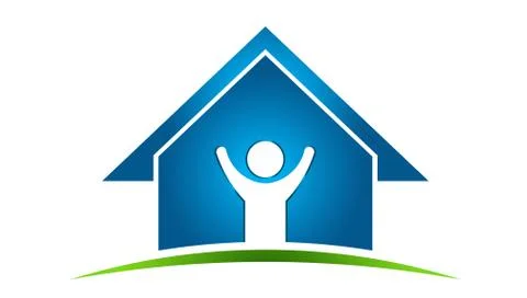 Happy Man in House Stock Illustration