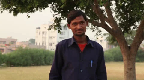Happy man in India Stock Footage 26370384