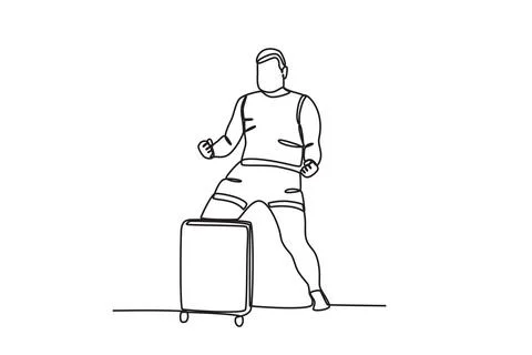 A happy man ready to pack for vacation Stock Illustration