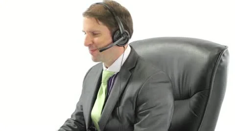 Happy Man Receptionist Stock Footage 11837192