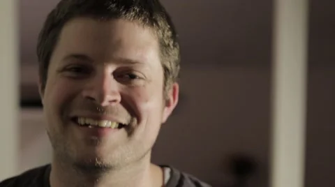 Happy Man - Side Light Stock Footage 40251937