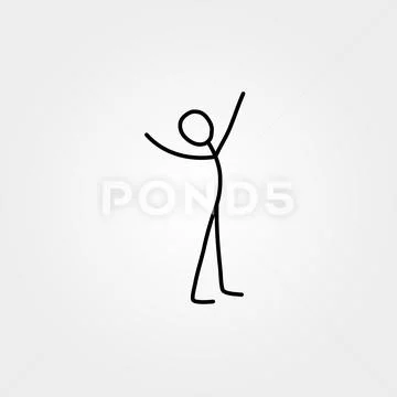 Happy man stick figure: Graphic #71268981