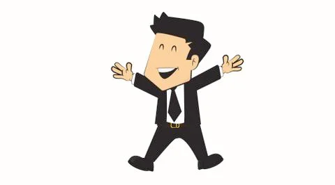 Happy Man in a Suit Illustrazione stock