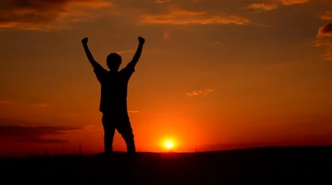 Happy man in the sunset Video stock 40513030