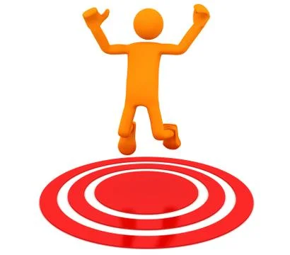 Happy man is in the target Stock Illustration