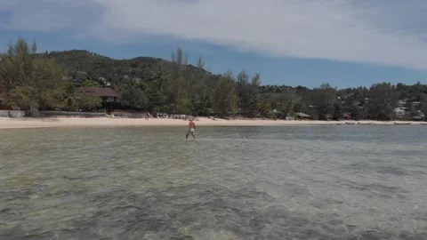 Happy man in the water Stock Footage 260430974