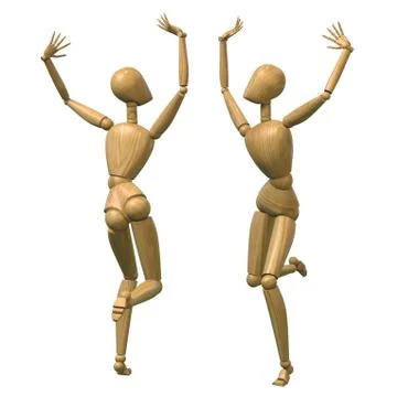 Happy mannequin Stock Illustration