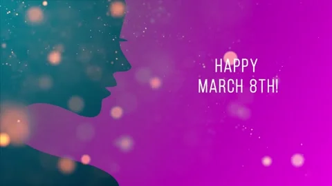 Happy March 8th! 4k LOOP with light Stock Footage 325718800
