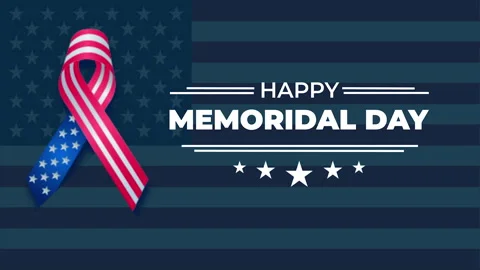 Happy Memorial day animation with Flag USA. Animation 4k video Stock Footage 274262252