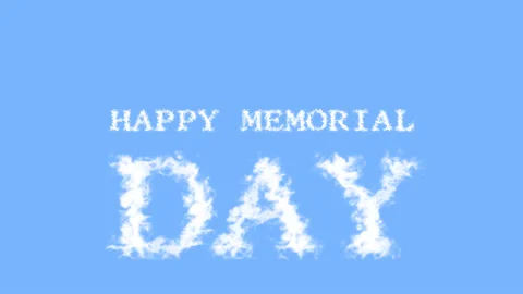 Happy Memorial Day cloud text effect sky isolated background Stock Footage 139641046