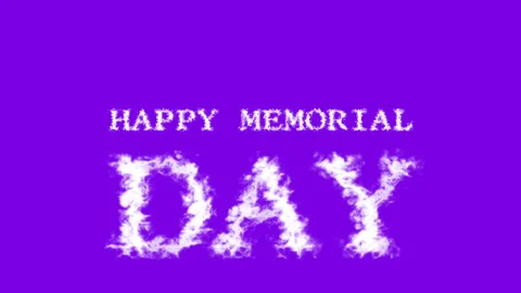 Happy Memorial Day cloud text effect violet isolated background Stock Footage 139641148