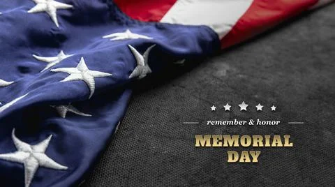 Happy Memorial Day concept. American flag against a black background. Stock Photos