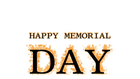 Happy Memorial Day fire text effect white isolated background Stock Footage 137898909
