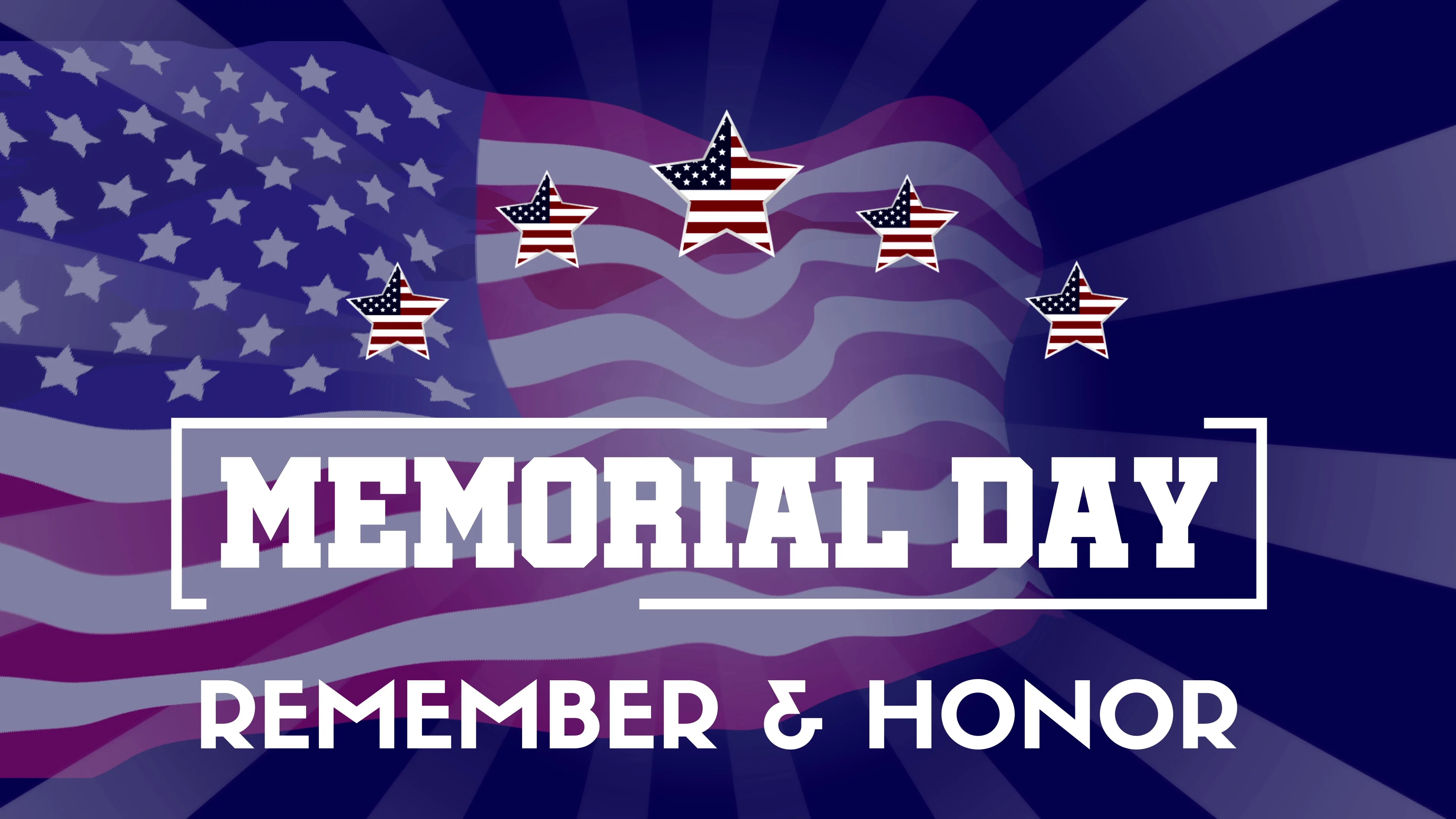 Happy Memorial Day With Flag Animation | Stock Video | Pond5