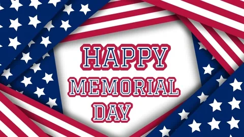 Happy memorial day text covered with national flag America Stock Footage 237745913