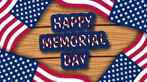 Happy memorial day text covered with waving national flag Stock Footage 237745971
