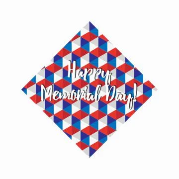 Happy memorial day triangle shape pattern Illustrazione stock