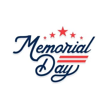 Happy memorial day vector template with lettering illustration. Greeting Stock Illustration