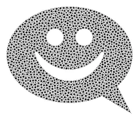 Happy Message Collage Icon of Coronavirus Infection Elements Stock Illustration