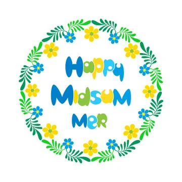 Happy Midsummer card Stock Illustration