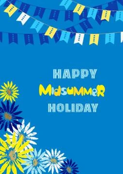 Happy Midsummer card Stock Illustration