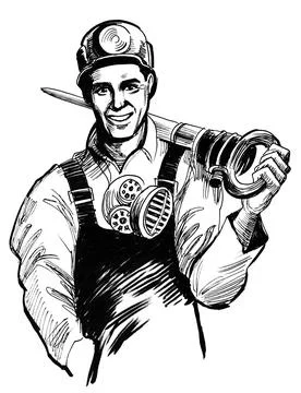 Happy miner Stock Illustration